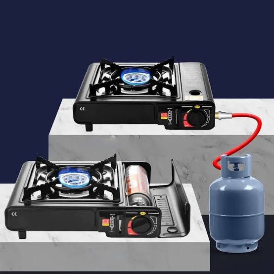 Snap Multi Black Portable Gas Stove Double Camping Cooker – Double Burner Portable Stove With Carry Case – Portable Cooker For Outdoor Parties, Picnic and Garden For Home And Travel Stainless Steel Manual Gas Stove